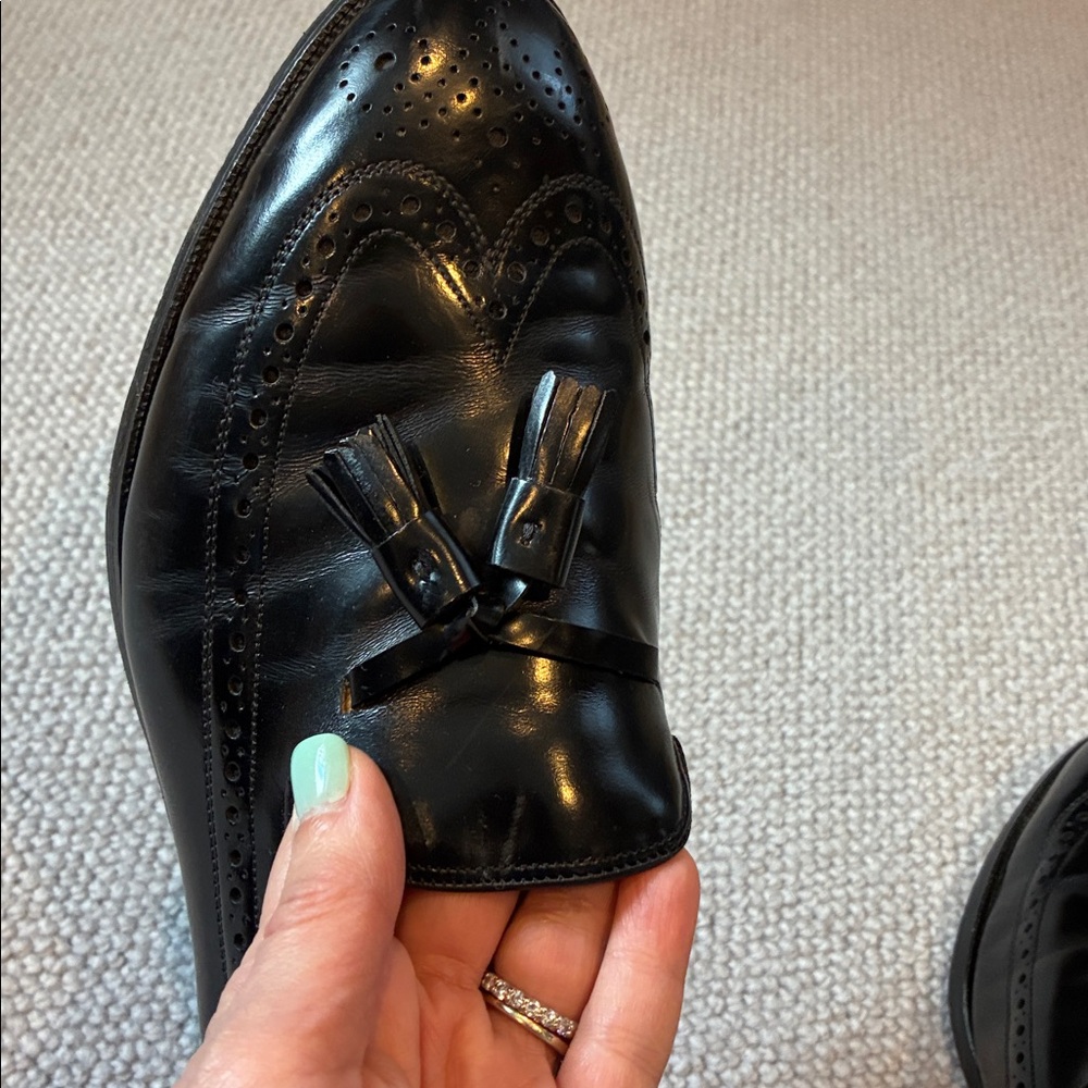 Johnston & Murphy Aristocraft Black Leather Tassel Loafers, Mens Size 10 - Picture 7 of 7